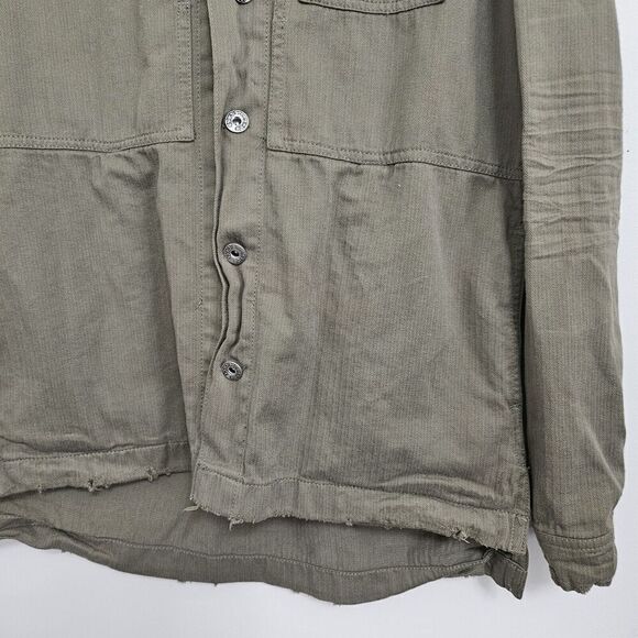 BKE Button Up Shirt Jacket Women's XS Embellished Relaxed Fit Military Combat - Picture 5 of 11